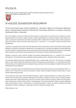 POLICJA.PL W HOŁDZIE ŻOŁNIERZOM NIEZŁOMNYM