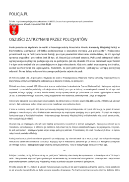 POLICJA.PL OSZUŚCI ZATRZYMANI PRZEZ POLICJANTÓW