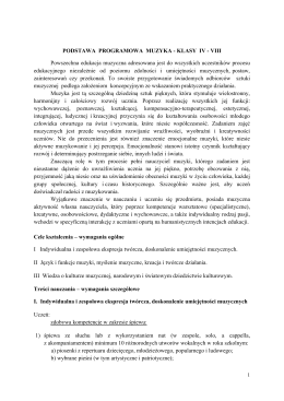 PODSTAWA PROGRAMOWA MUZYKA - KLASY IV