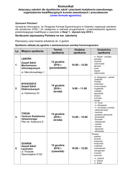 Komunikat - Okręgowa Komisja Egzaminacyjna