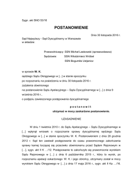 postanowienie - Sąd Najwyższy