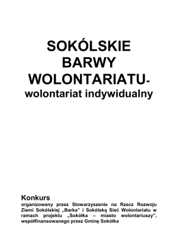 Regulamin konkursu - Stowarzyszenie Barka w Sok&oacute;łce