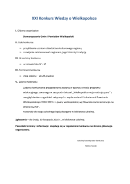XXI Konkurs Wiedzy o Wielkopolsce