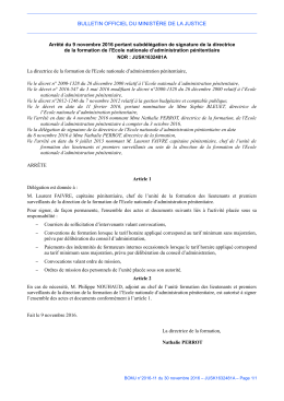 Arrêté du 9 novembre 2016 - Justice / Textes et réformes