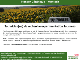 technicien de recherche exp&eacute;rimentation tournesol h/f