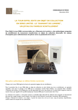 SETE - La Tour Eiffel lance la vente d`un objet de collection