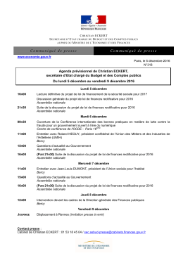 Communiqué de presse Communiqué de presse