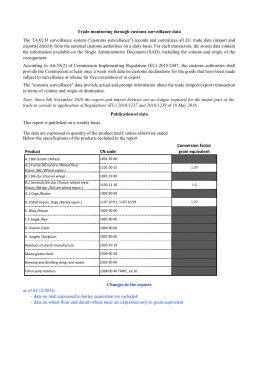Trade monitoring through customs surveillance data The