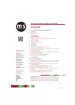 Revue internationale de biologie et de m&eacute;decine SOMMAIRE