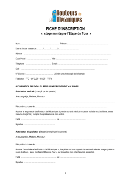 Téléchargez le bulletin d`inscription