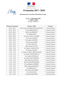 Liste de passage des entretiens d`affectation en stage
