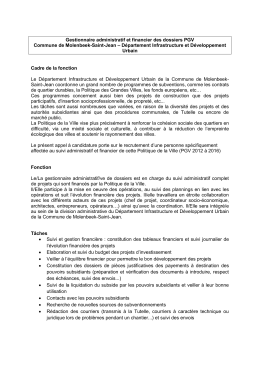 Gestionnaire administratif et financier des dossiers PGV Commune
