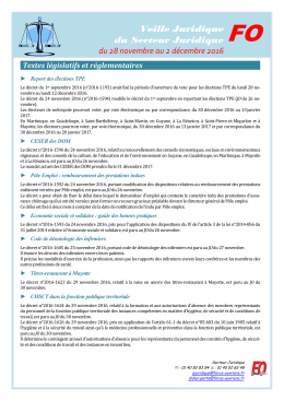 Veille Juridique du 28 novembre au 2 décembre 2016