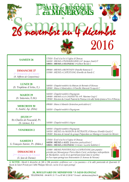 annonces de la semaine