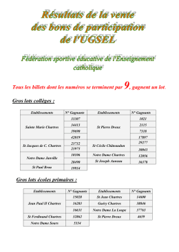 Tous les billets dont les numéros se terminent par 9, gagnent un lot
