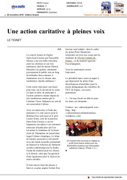 Une action caritative à pleines voix