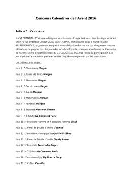 Concours Calendrier de l`Avent 2016