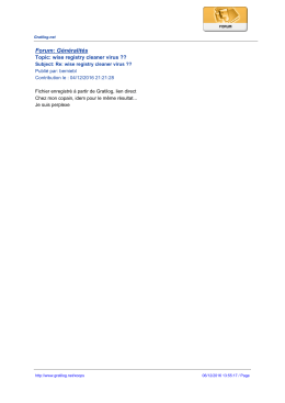 Forum: Généralités