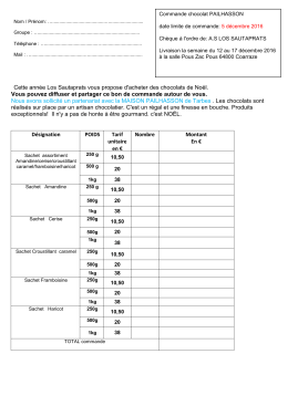 Cette année Los Sautaprats vous propose d`acheter des chocolats