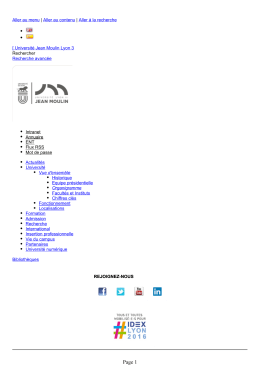 Facult&eacute; de Philosophie - Universit&eacute; Jean Moulin Lyon 3