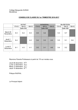 Collège Marguerite DURAS Montélimar CONSEILS DE CLASSE DU