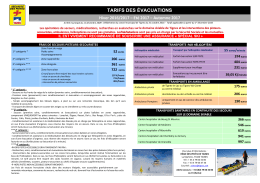 TARIFS DES ÉVACUATIONS