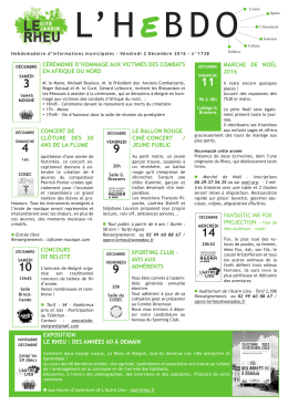 Hebdo n&deg;1738 - Vendredi 2 d&eacute;cembre 2016