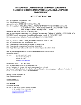 NOTE D`INFORMATION