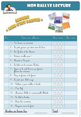 Rallye-lecture &ndash; Lire c`est partir n&deg;1 &ndash; Fiche de synth&egrave;se &eacute;l&egrave;ve