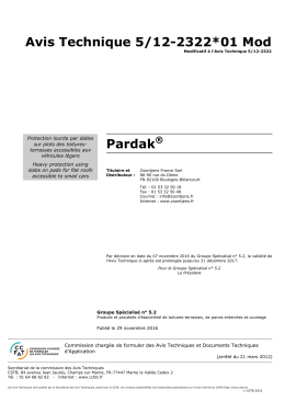 Avis Technique 5/12-2322*01 Mod Pardak