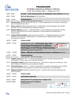 programme - Réseau ThéCell