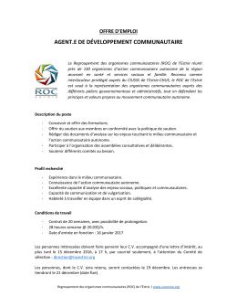 agent.e de d&eacute;veloppement communautaire