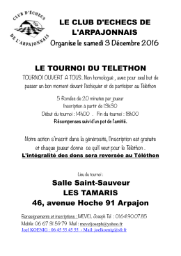 Tournoi-Téléthon d`Arpajon