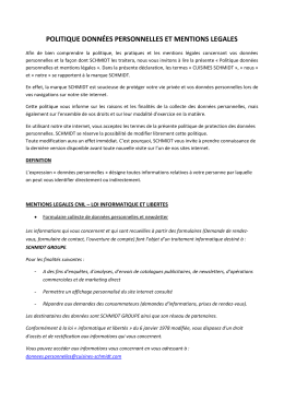 Politique données personnelles et Mentions