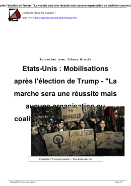 La marche sera une réussite mais aucune organisation ou coal