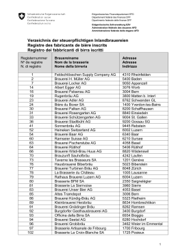 Verzeichnis der steuerpflichtigen Inlandbrauereien Registre des