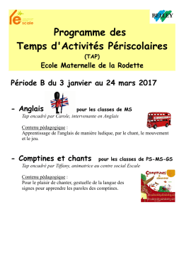 Programme TAP - Période B - La Rodette