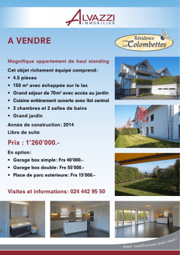 a vendre - Alvazzi Immobilier SA