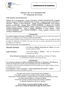 Infos Manigod du 5 au 11 d&eacute;cembre 2016