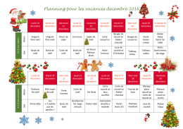 Planning des activités de l`accueil de loisirs - Le Mesnil