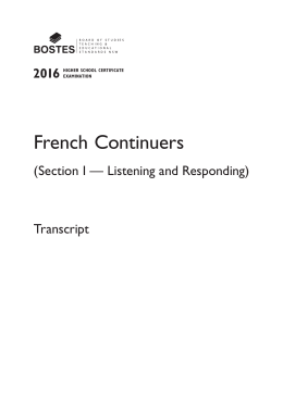 2016 HSC French Continuers Transcript