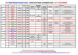 Convocations - Basket Club Montbrison