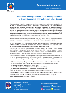 Communiqu&eacute; de presse