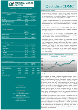 Quotidien CDMC - Bourse de Casablanca
