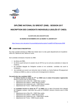 Note destinée aux candidats individuels 2017