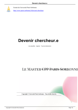 Devenir chercheur.e - Université Paris