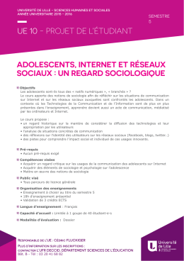 Adolescents, internet et réseAux sociAux - ged