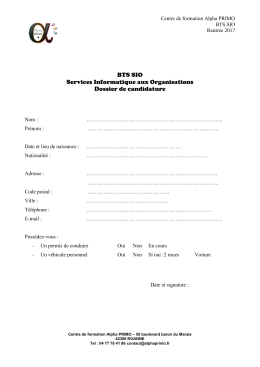 BTS SIO : T&eacute;l&eacute;charger ici le dossier de pr&eacute; inscription