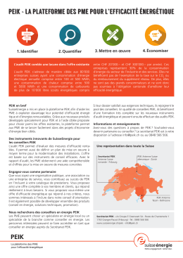 PEIK - LA PLATEFORME DES PME POUR L`EFFICACITÉ