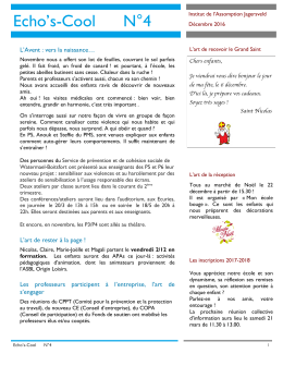 Echo`s-Cool N°4 - Institut de l`Assomption